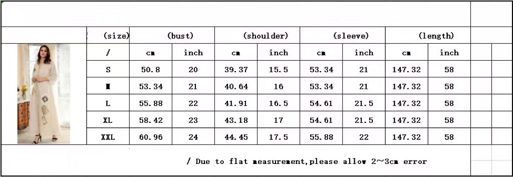 MS229#Vestido bordado de algodón y lino