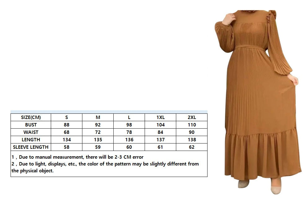 MS517#Women's pure color high-neck pullover fashion loose Middle Eastern dress