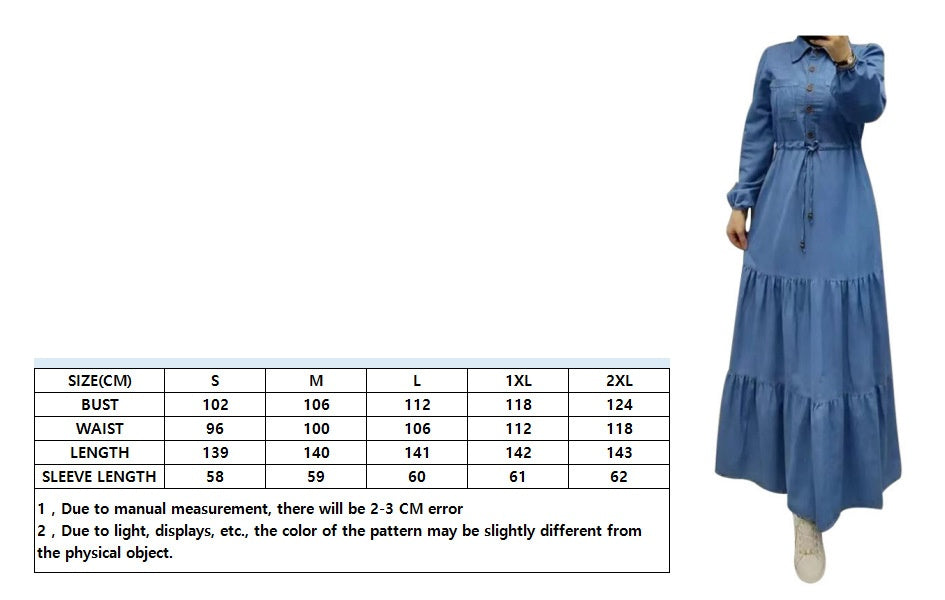 MS515#Women's blue patchwork long dress Fashion elegant denim dress