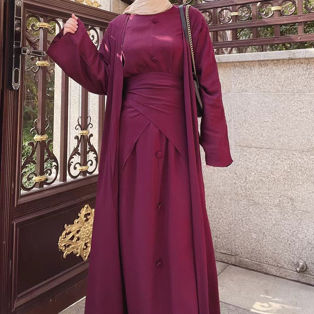 MS294#Muslim fashion women's solid color suit