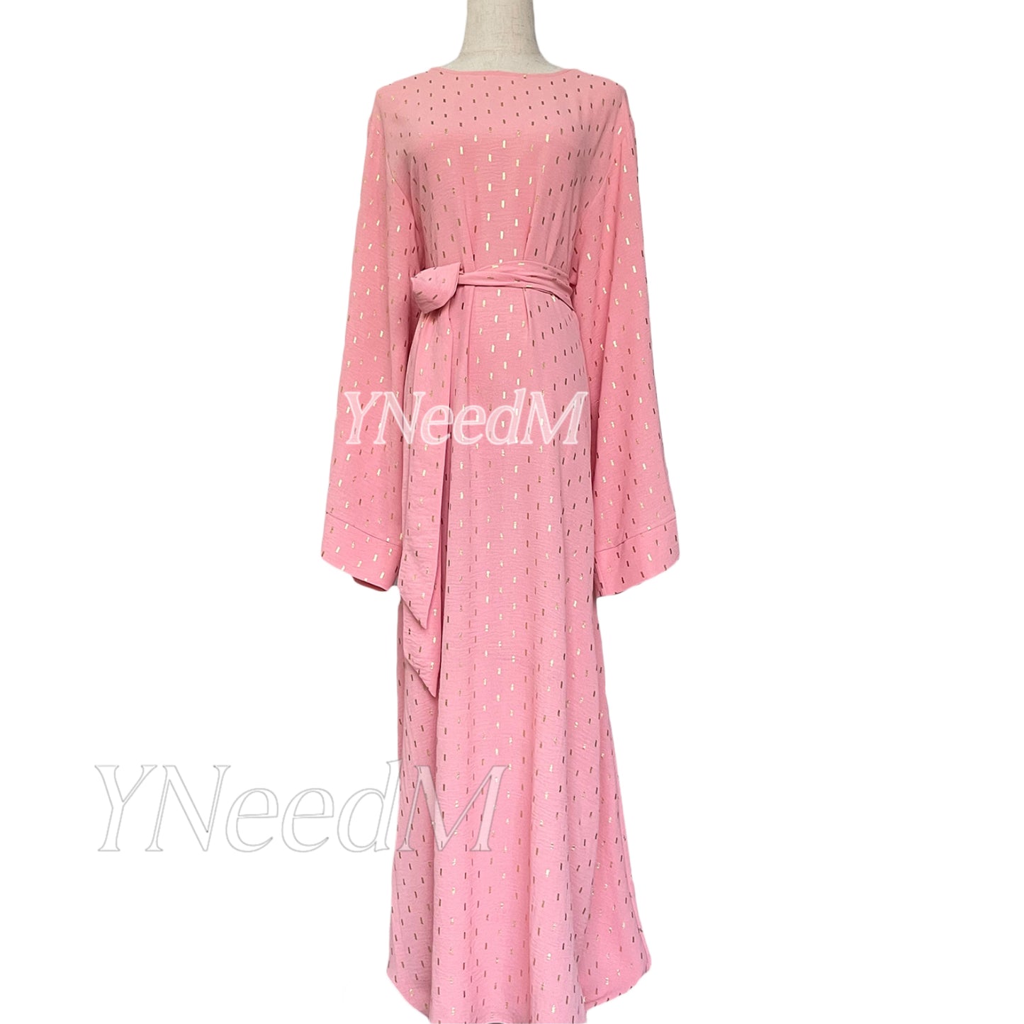 MS321# Muslim fashion bronzing abaya with wide sleeves