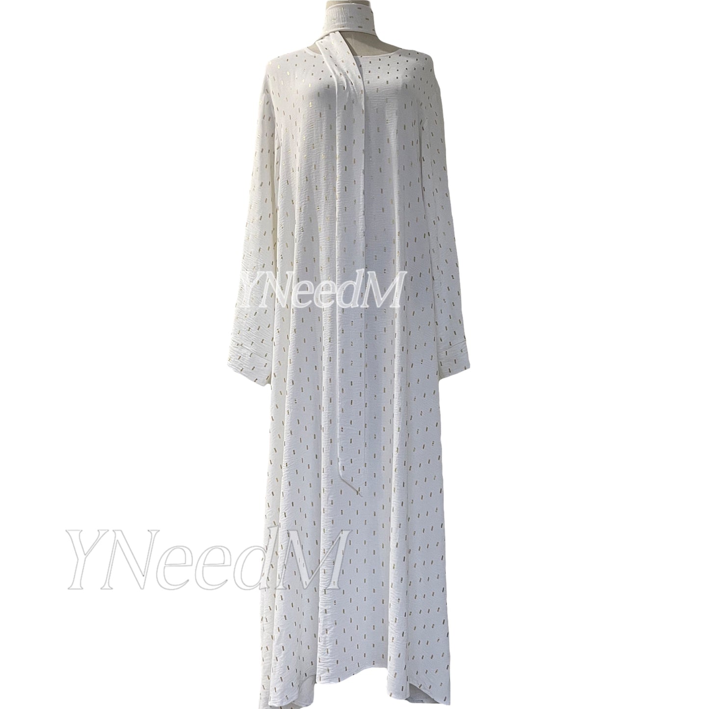 MS321# Muslim fashion bronzing abaya with wide sleeves