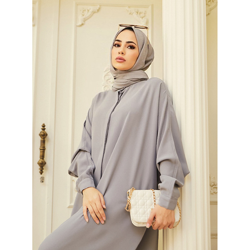 MS369#muslim fashion bat-sleeved abaya robes