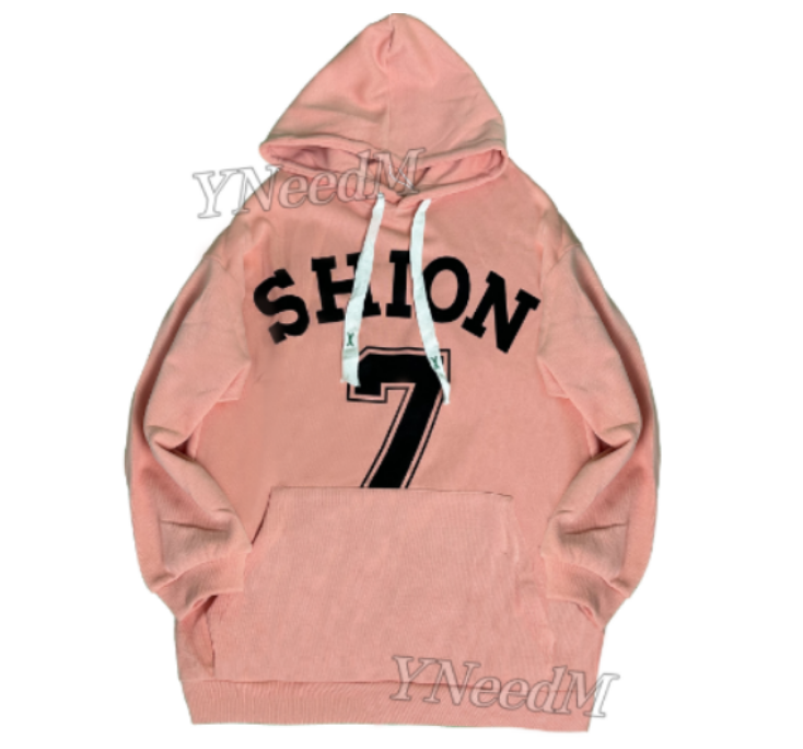 HD002#Loose casual letter embroidered hooded sweater with pocket