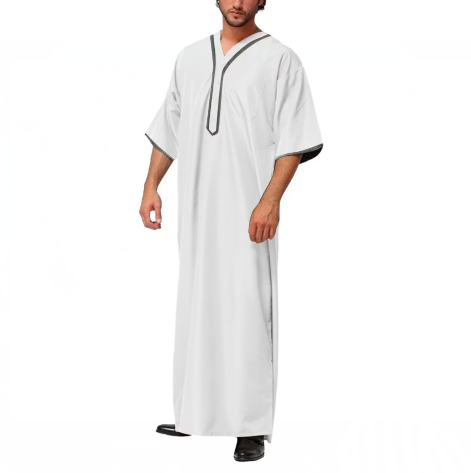 MS323#Muslim men's loose button robes