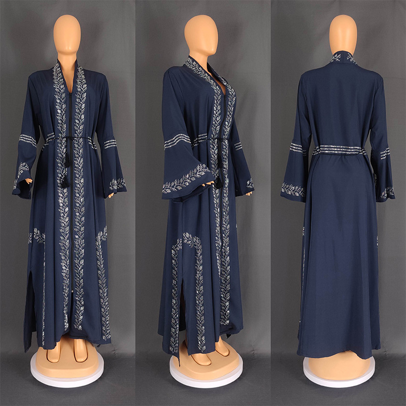 MS342#Muslim women's robe with rotator sleeves and diamonds (NO inner dress)