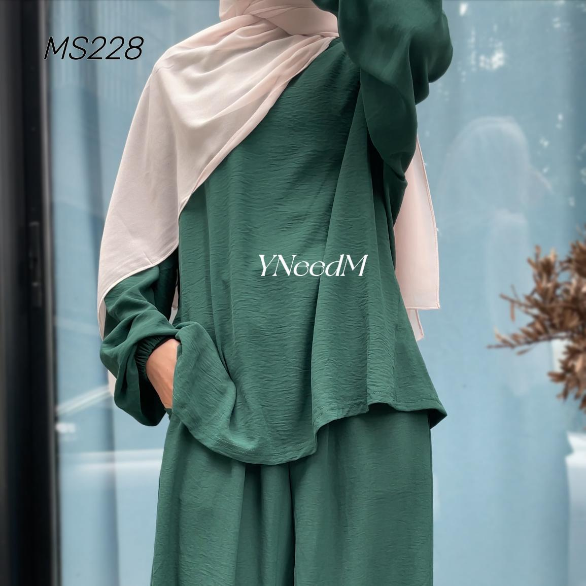 MS228#Muslim women's solid casual suit