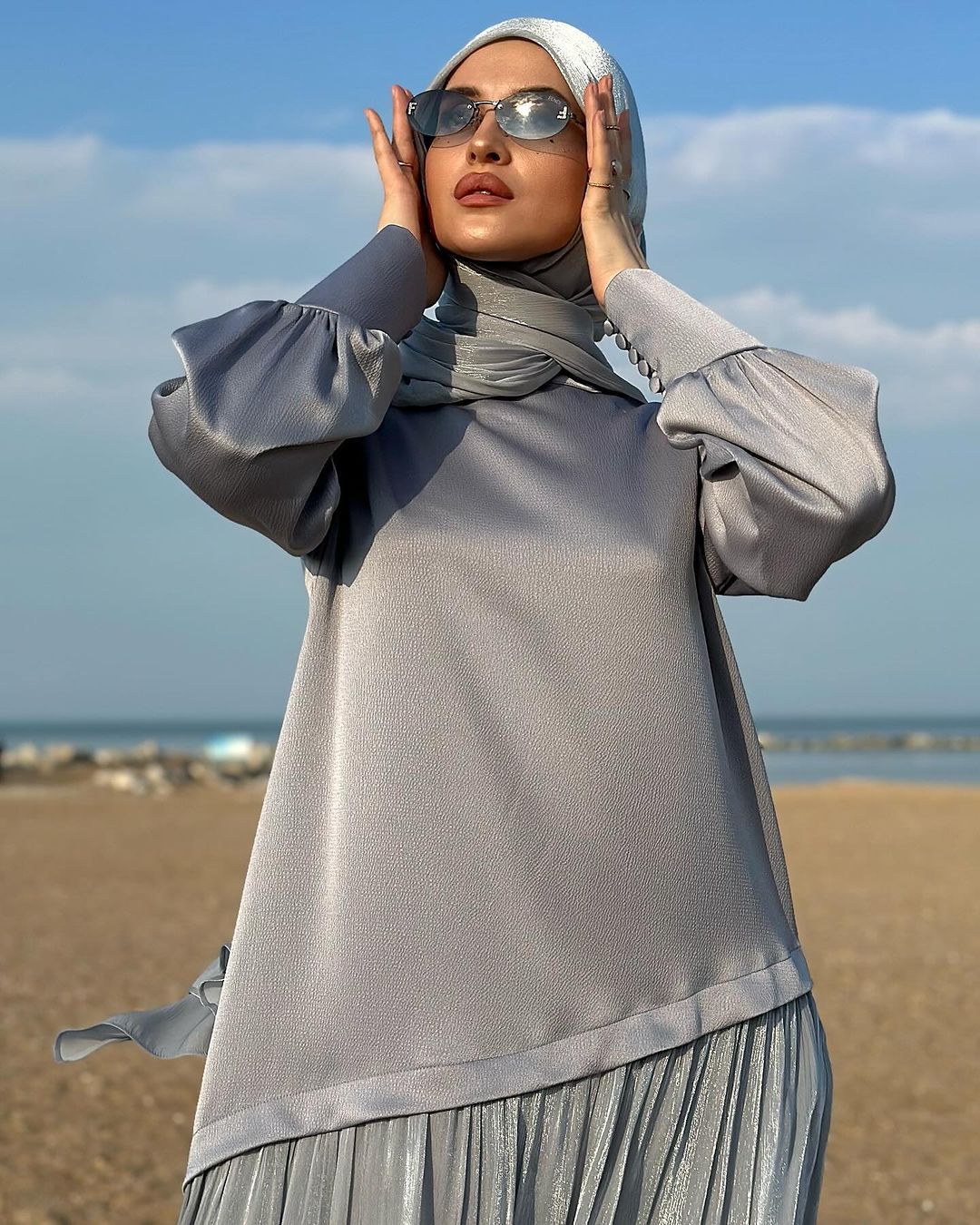 MS577 #Long Sleeve Top, Europe and America New Fashion, Luxury, Middle East, Dubai, Link Dress, Women's Long Skirt