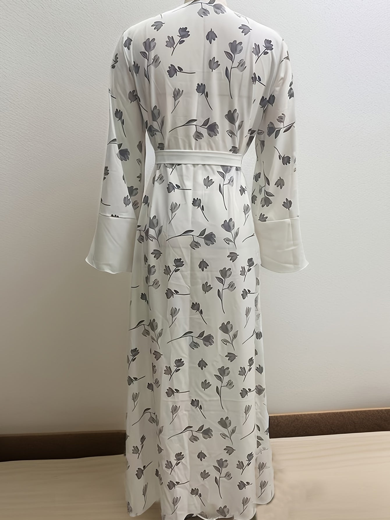 MS507#Swing dress Ethnic style print maxi dress fashion lace-up robe