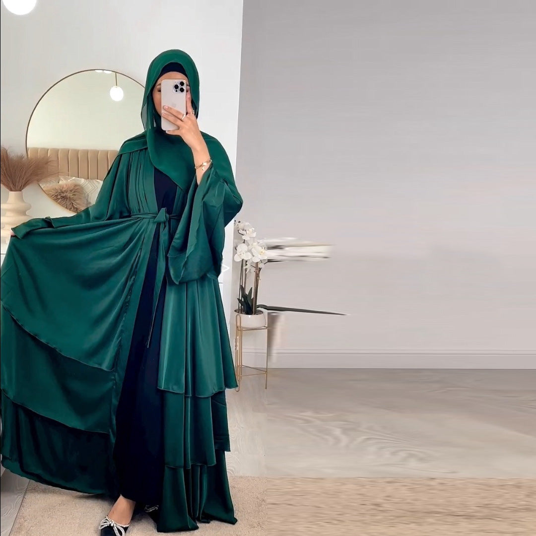 MS538#Arabian Dubai clothing modest Muslim fashion solid color robe abaya outer cardigan