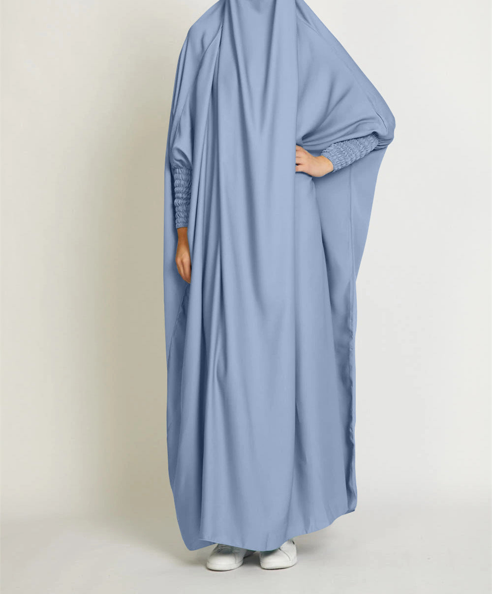 MS542#Dubai Turkish full-length solid color robe dress