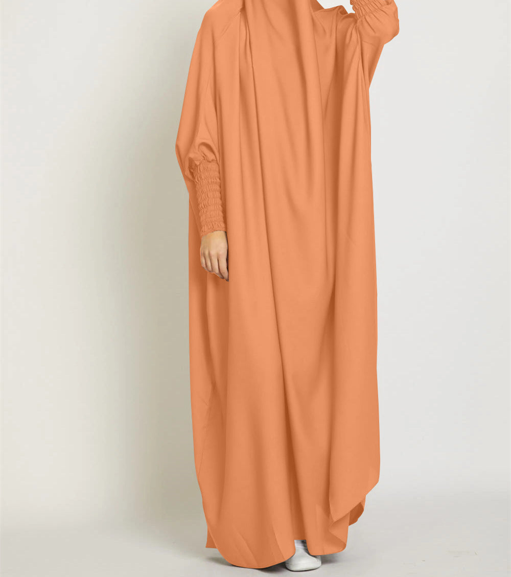 MS542#Dubai Turkish full-length solid color robe dress