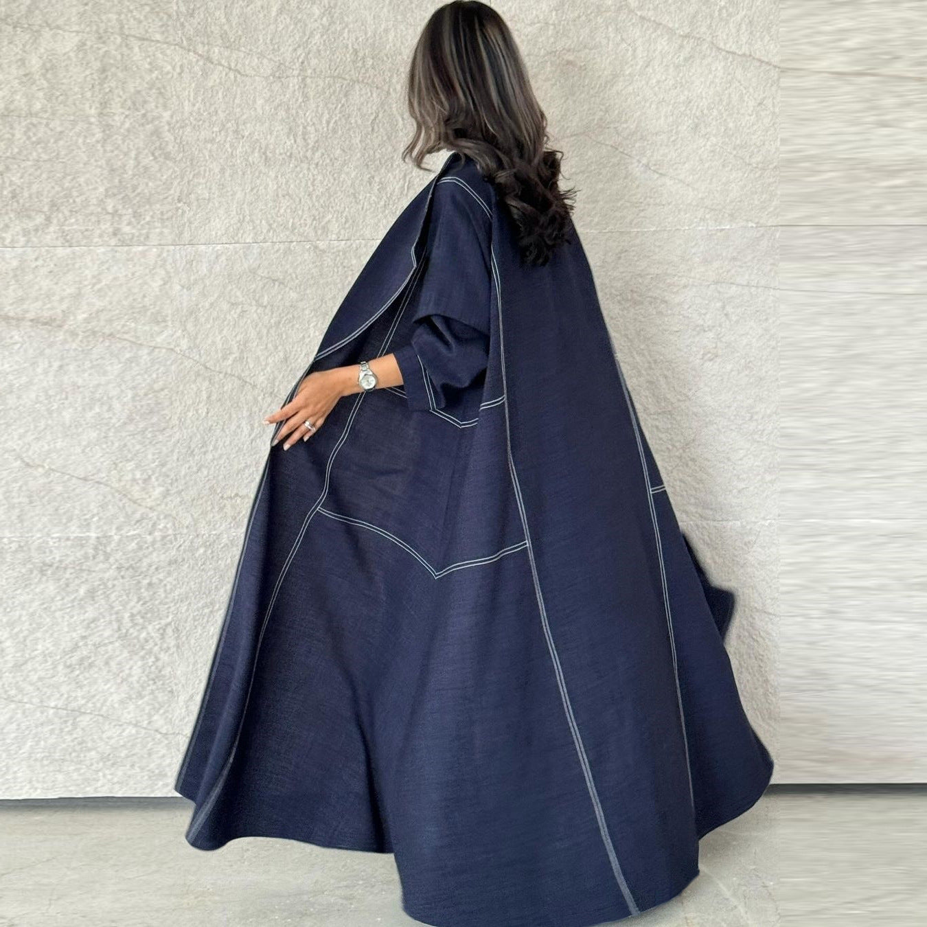 MS575#Muslim Fashion Dress Abaya Cardigan Faux Denim Robe