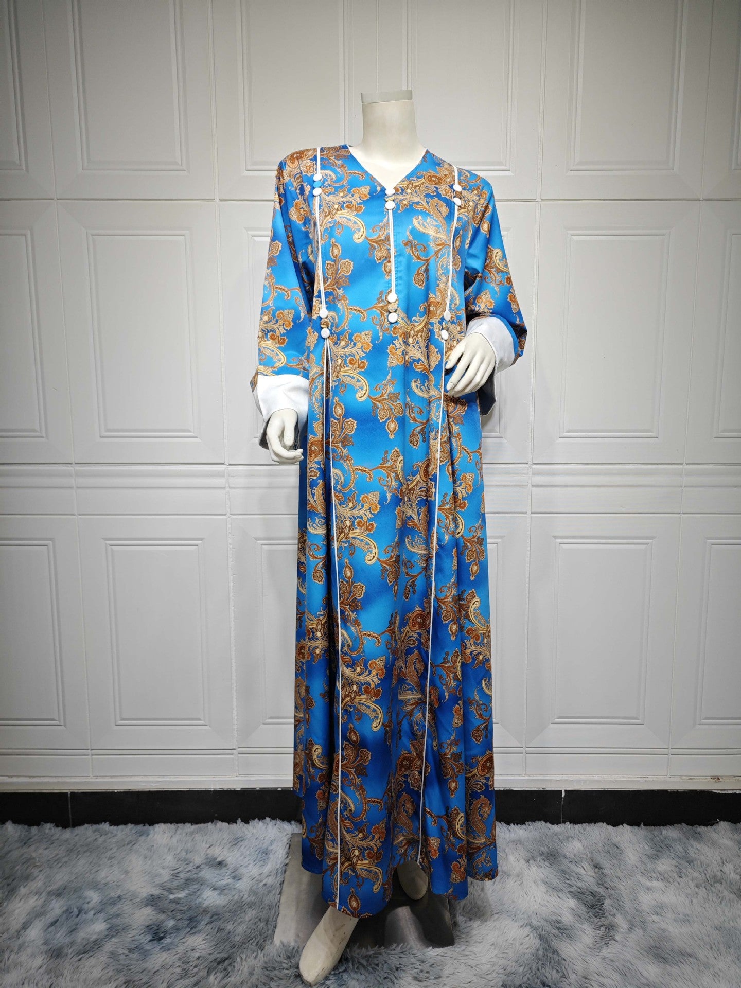 MS554#Muslim Arab Dubai women's fashion printed robes Middle East cross-border e-commerce hot selling dresses