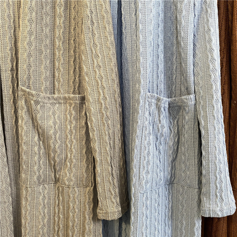 MS215 # فستان مسلم محبوك بلون واحد