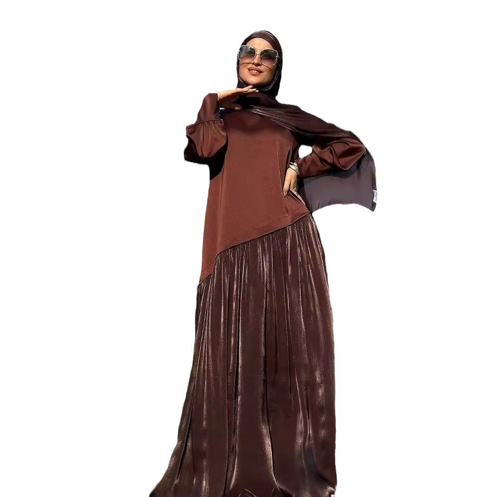 MS577 #Long Sleeve Top, Europe and America New Fashion, Luxury, Middle East, Dubai, Link Dress, Women's Long Skirt