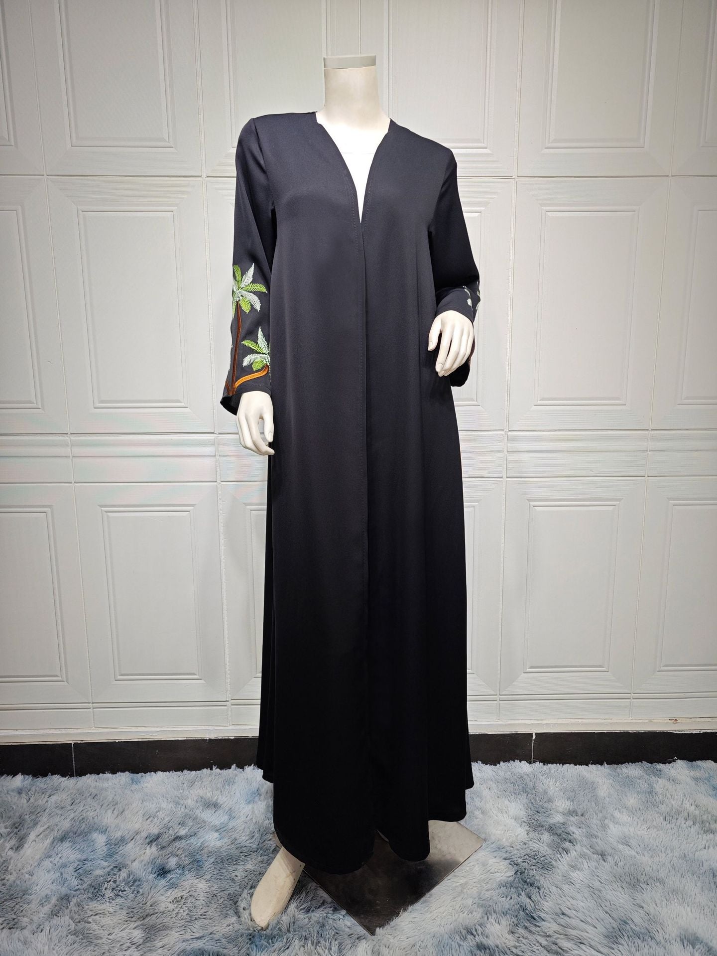 MS428#Muslim abaya with long sleeve and solid color cardigan robe (NO inner dress)