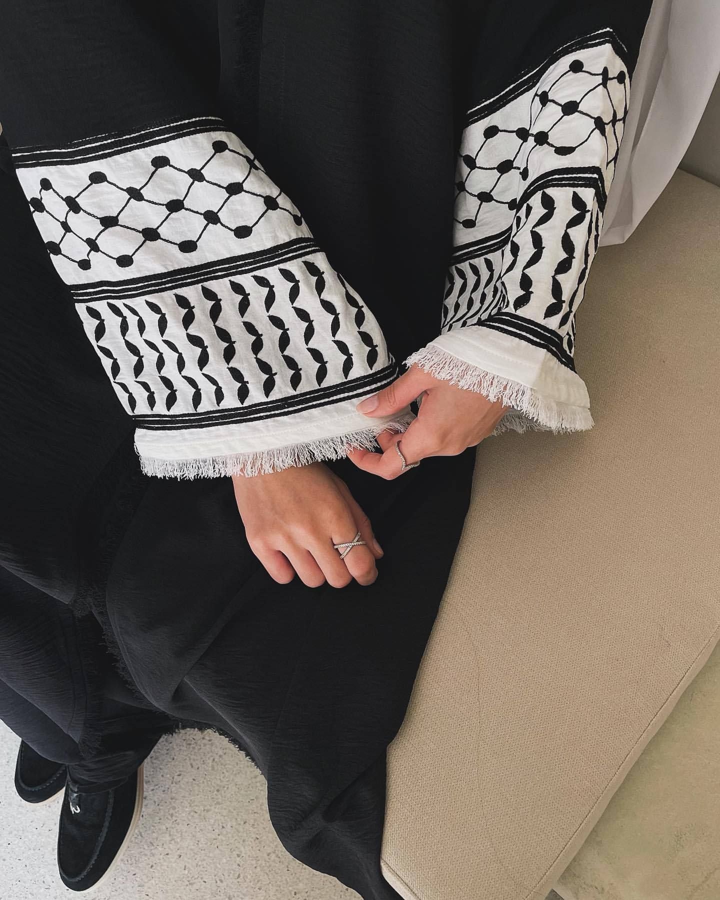 MS599#Abaya embroidered cardigan robe