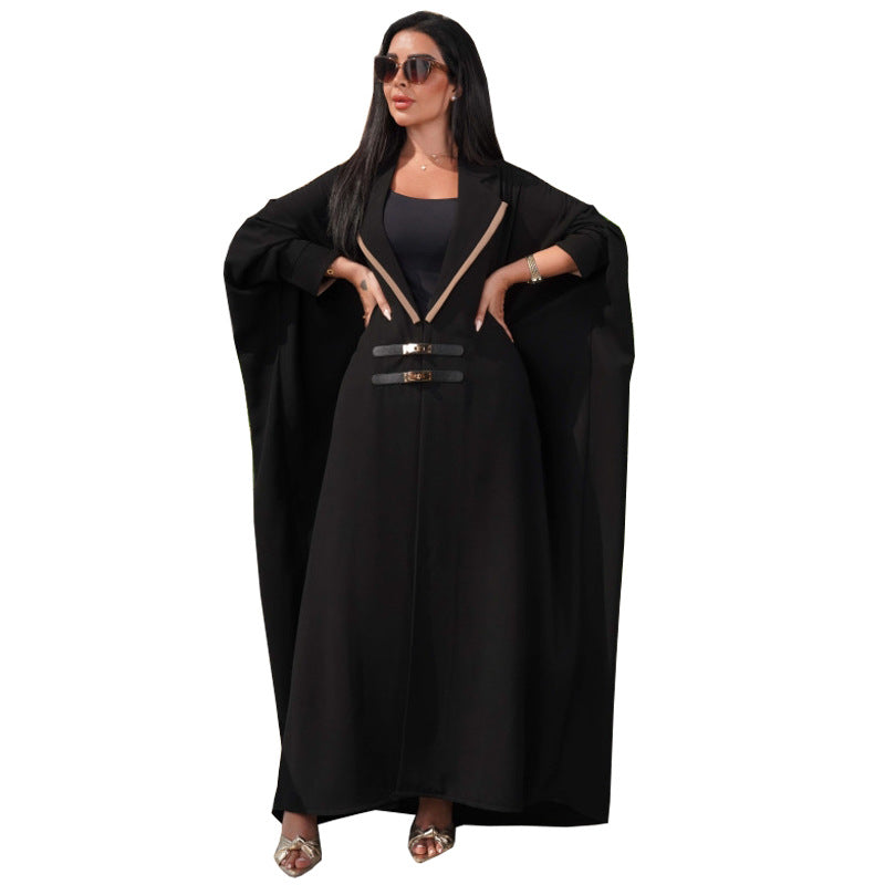 MS567#European and American fashion cardigan leather button Abaya Turkish bat sleeve outer wear robe