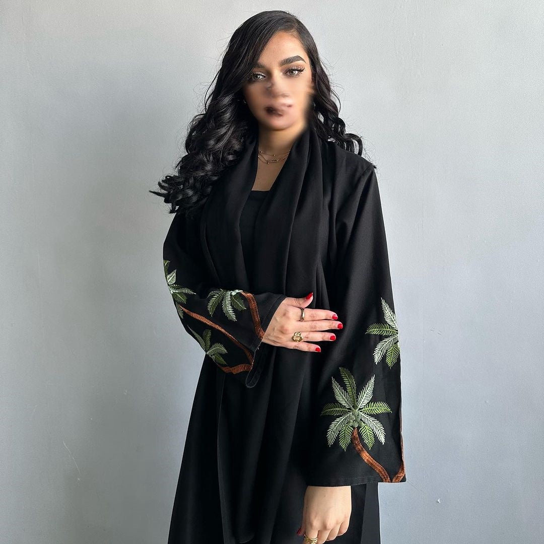 MS428#Muslim abaya with long sleeve and solid color cardigan robe (NO inner dress)