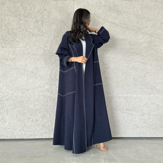 MS575#Muslim Fashion Dress Abaya Cardigan Faux Denim Robe