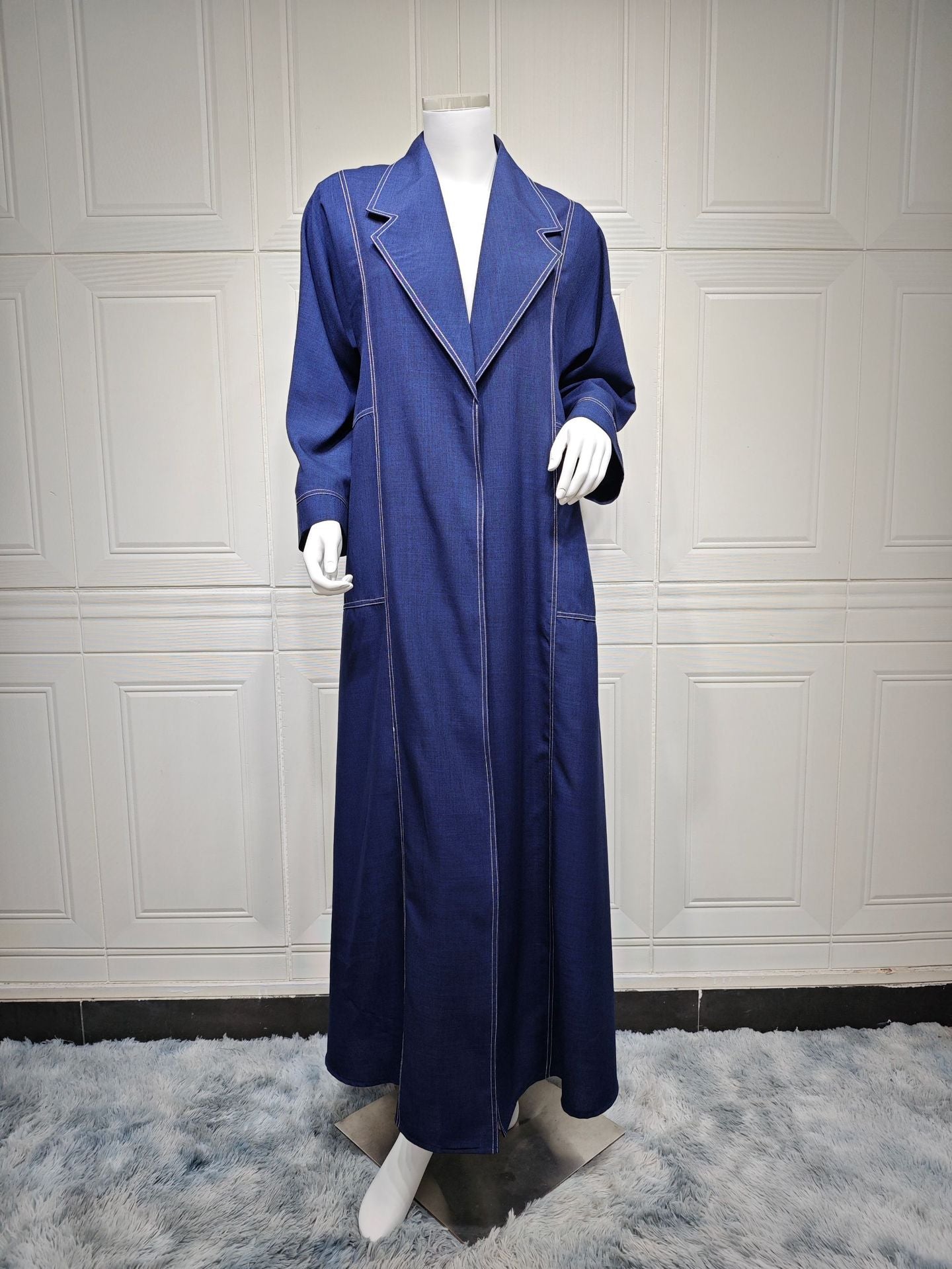 MS575#Muslim Fashion Dress Abaya Cardigan Faux Denim Robe