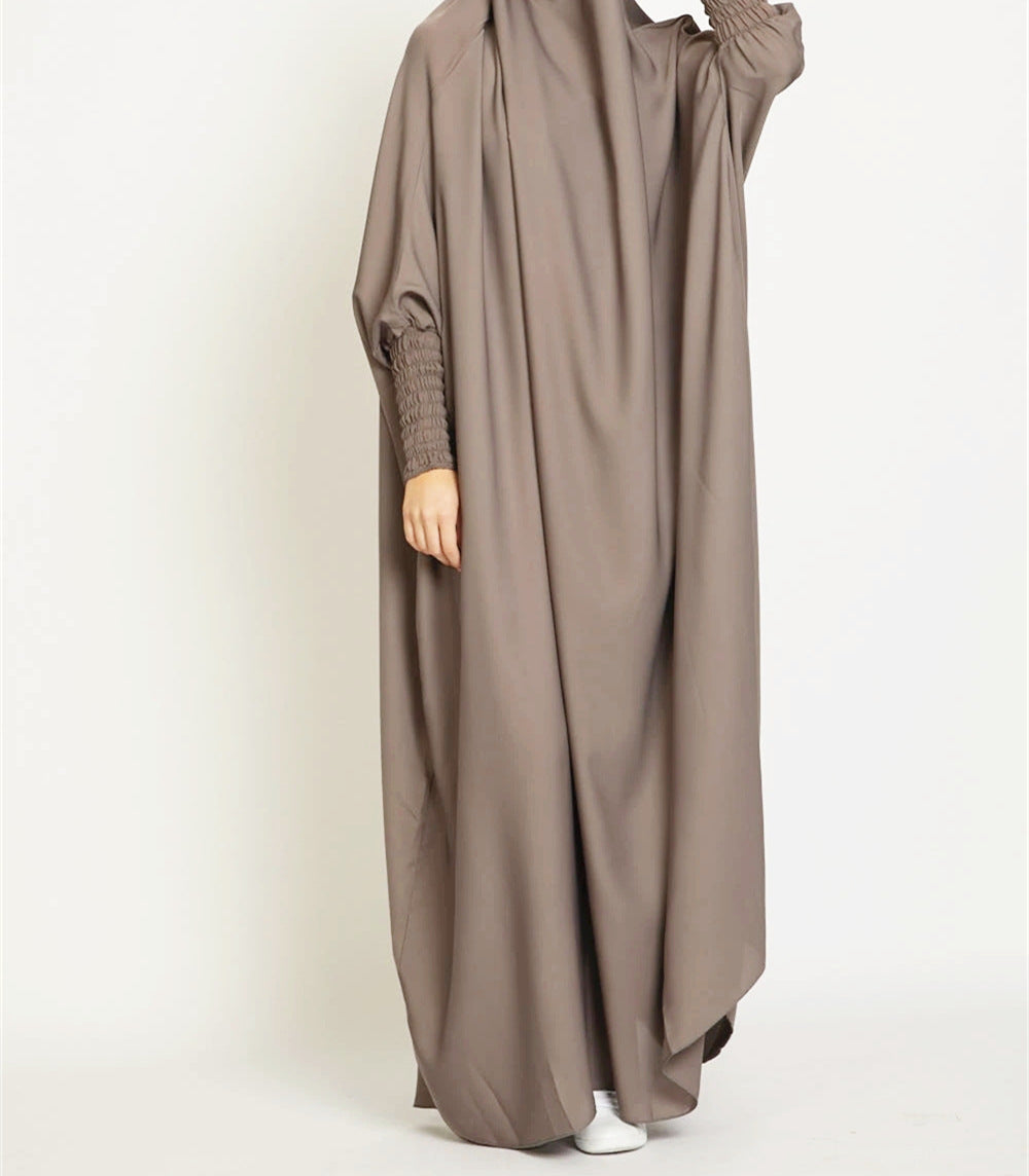 MS542#Dubai Turkish full-length solid color robe dress