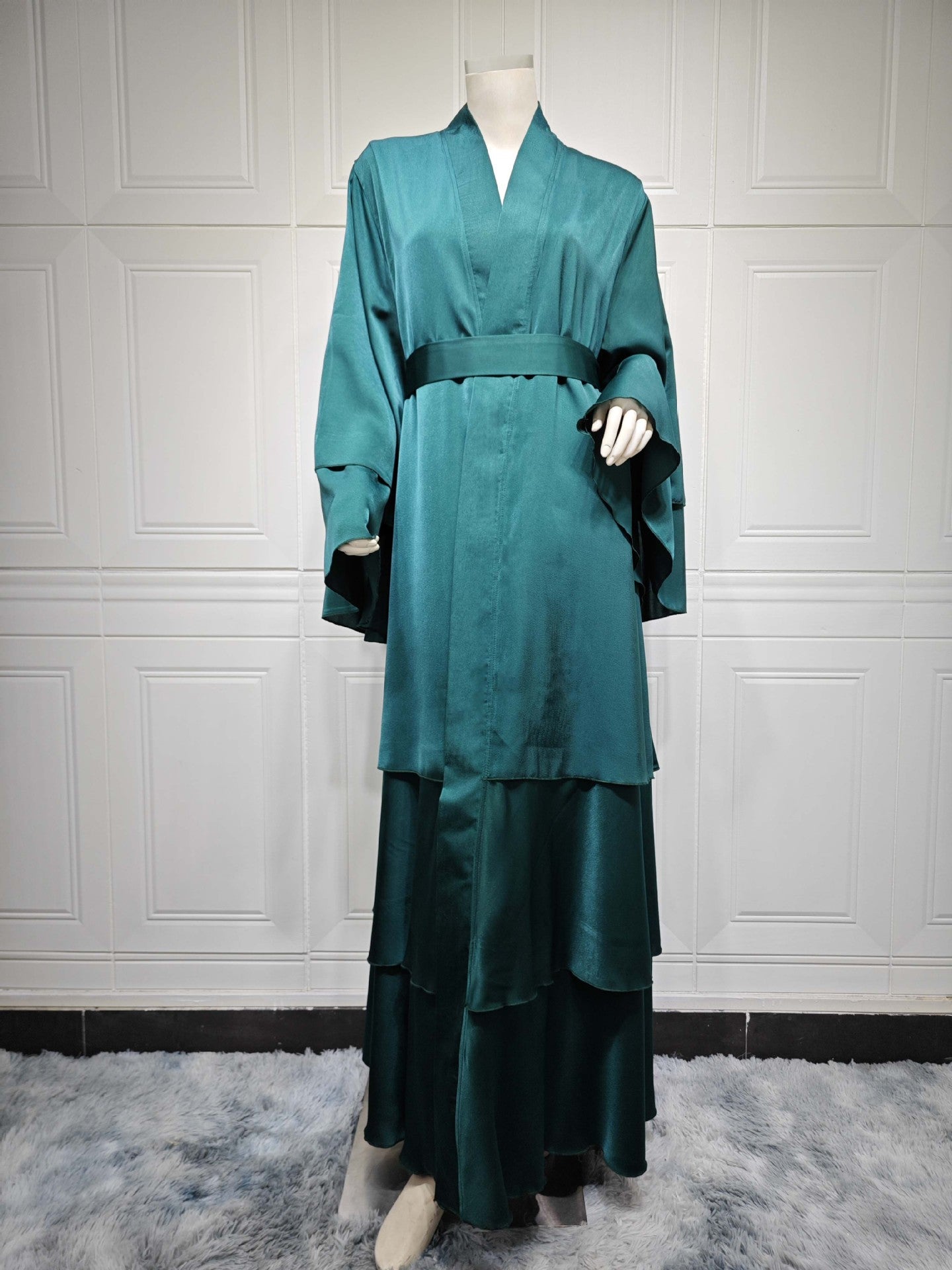 MS538#Arabian Dubai clothing modest Muslim fashion solid color robe abaya outer cardigan