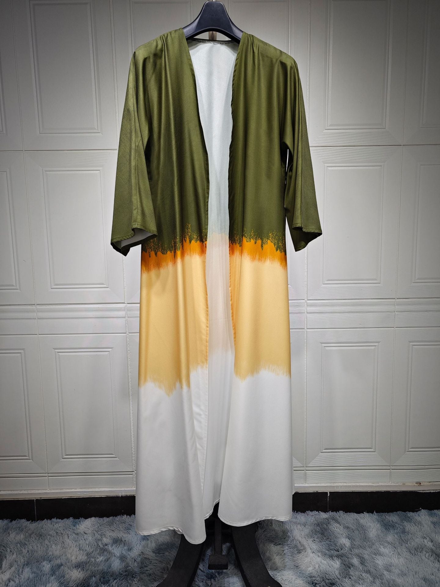 MS325#Muslim fashion tie-dye cape Cardigan dress abaya (NO inner dress)