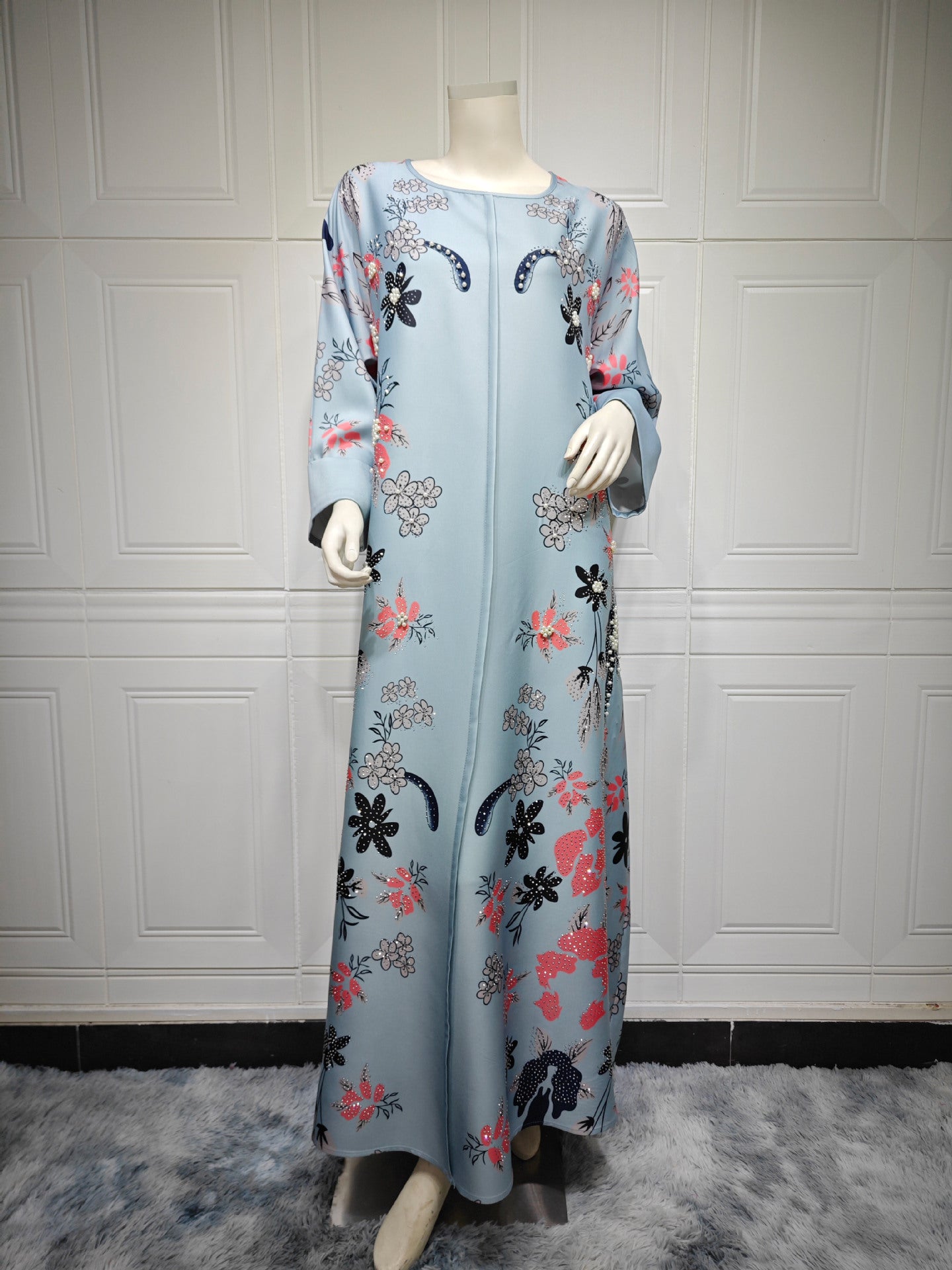 MS570#Fashion Arabian Dubai Burning Flower Hot Diamond Dress Middle East Hot Sale Women's Robe