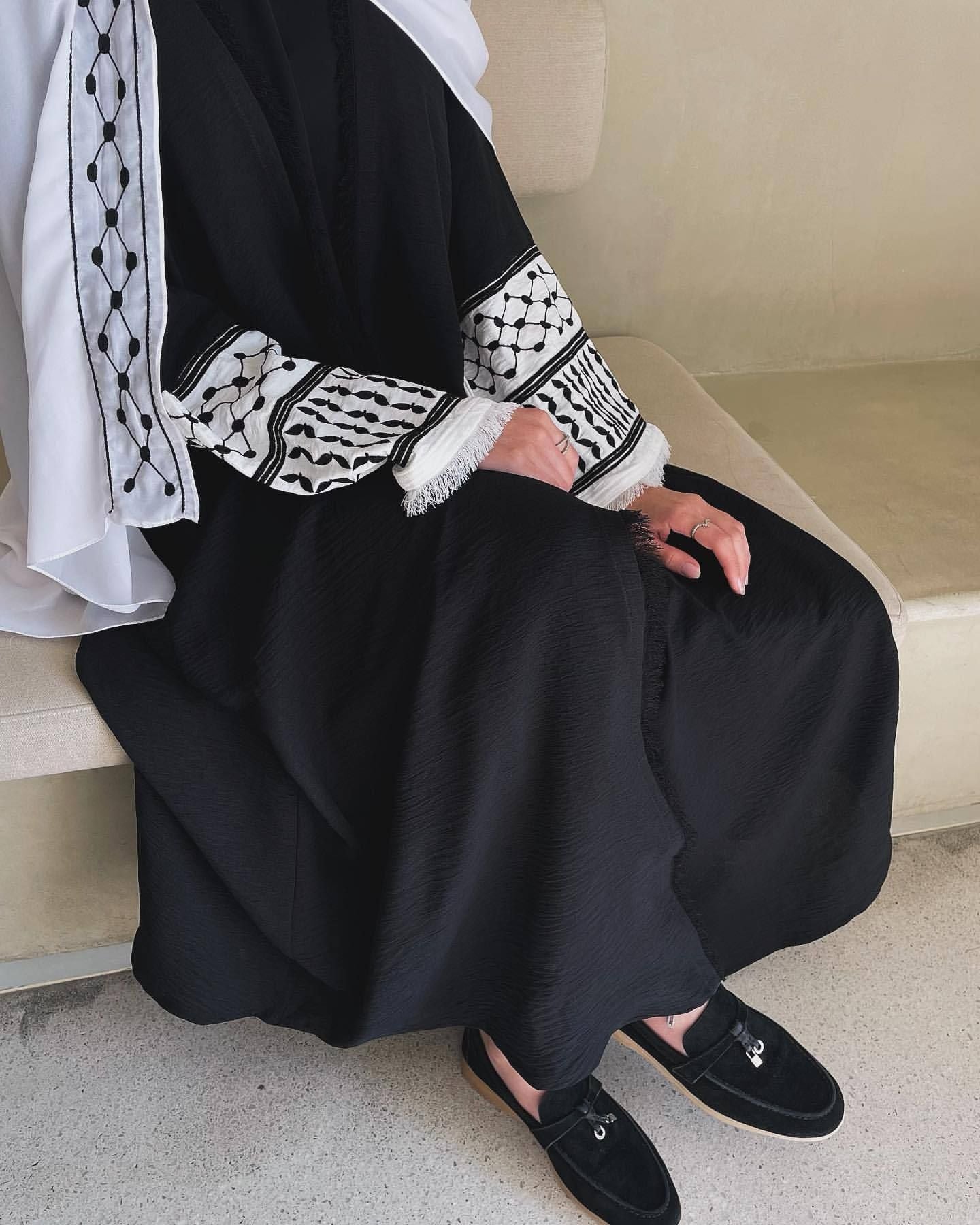 MS599#Abaya embroidered cardigan robe