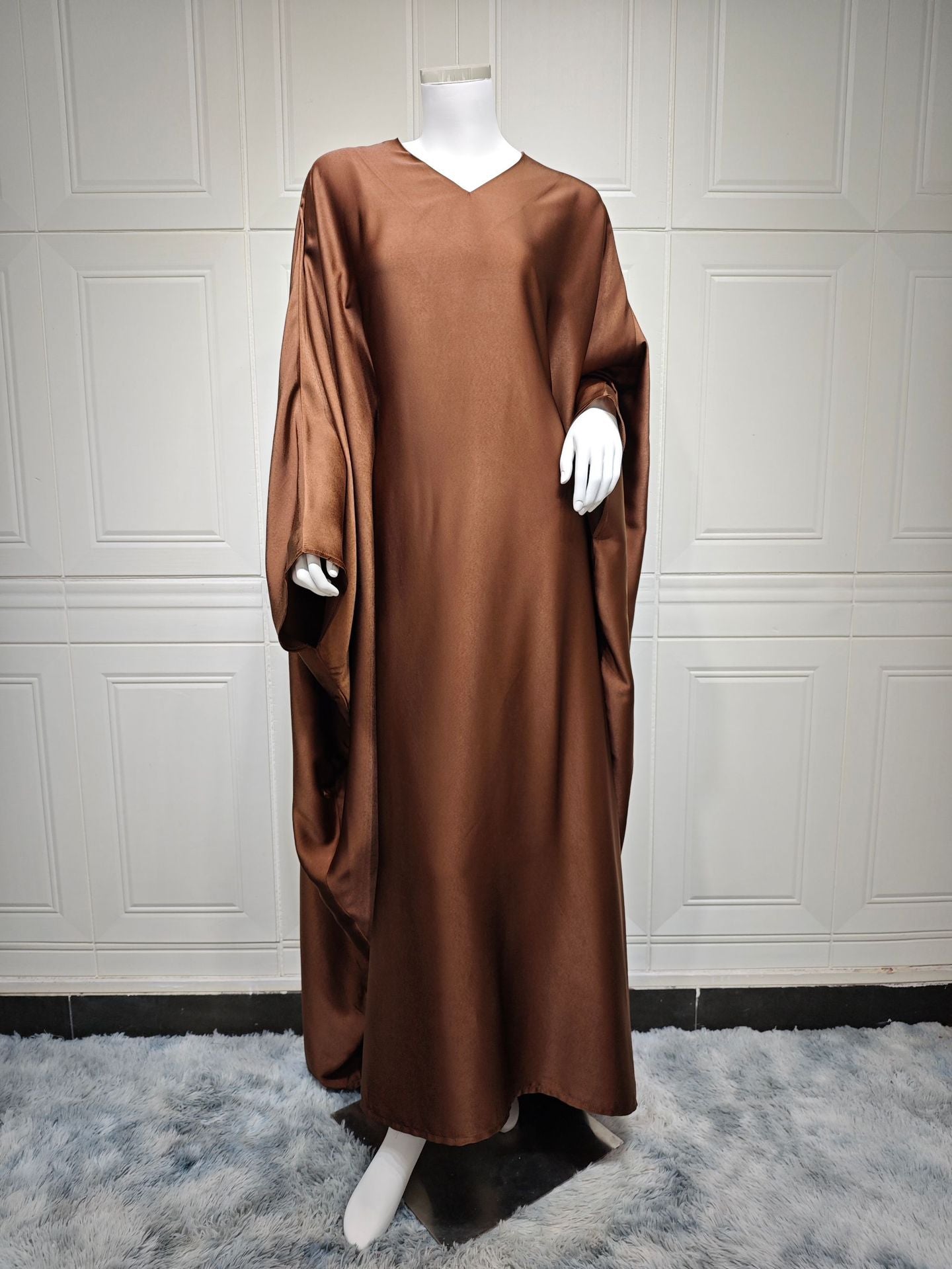 MS573# Middle Eastern Abaya Muslim dress modest fashion pullover waist forged robe