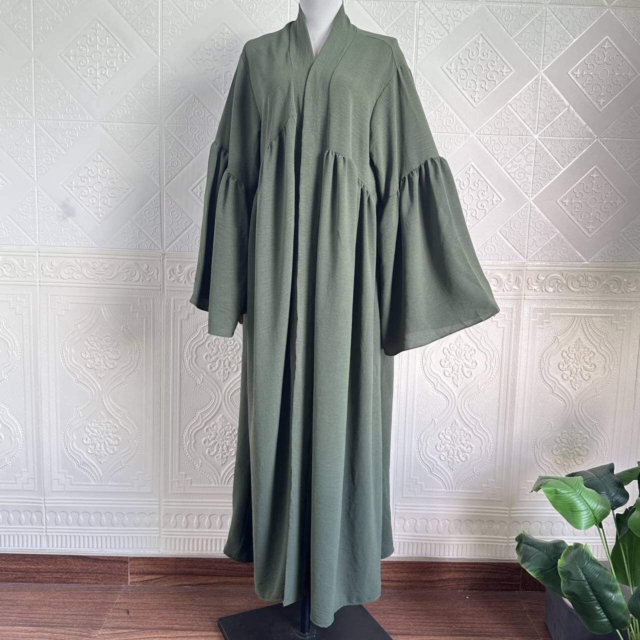 MS494#Dubai Middle East ladies Cardigan robe solid color loose flared sleeve coat Europe and the United States elegant fashion dress