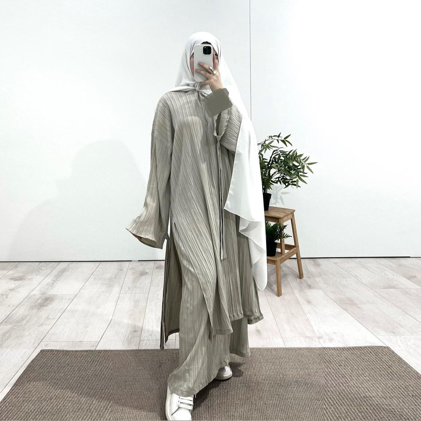 MS361#Muslim women's long long sleeve ruffled cloth robe suit