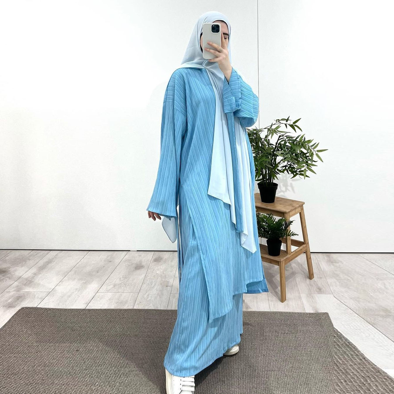 MS361#Muslim women's long long sleeve ruffled cloth robe suit