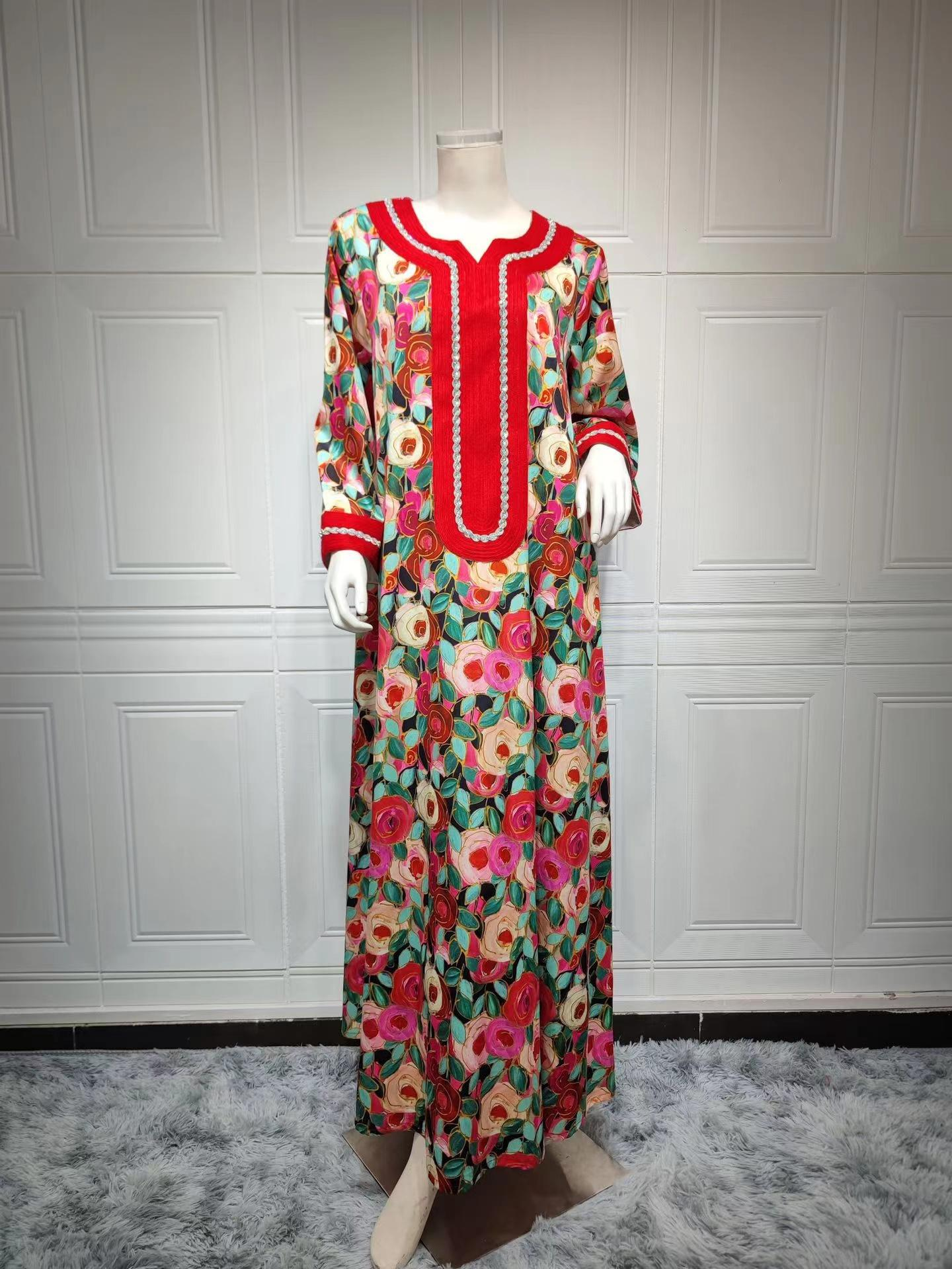 MS299#Muslim women's printed dress