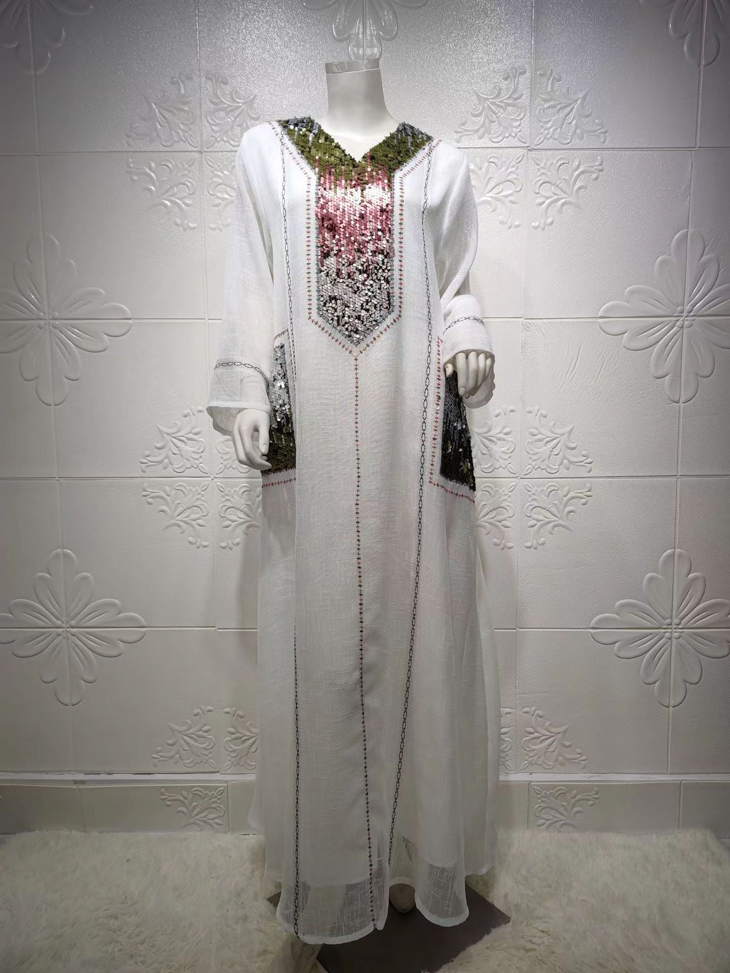 MS331#Beaded sequin embroidered robes for Muslim women