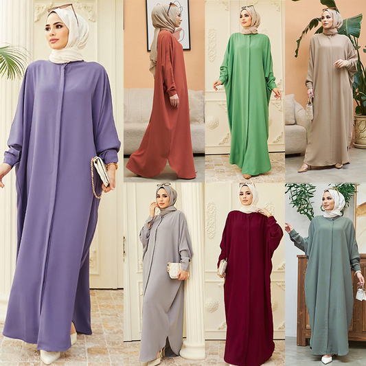 MS369#muslim fashion bat-sleeved abaya robes