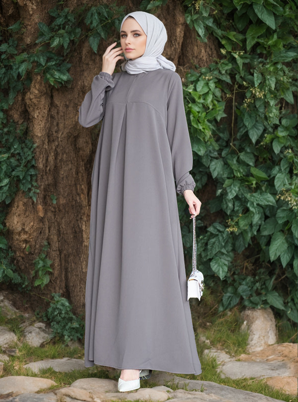 MS370#muslim abaya Modest dress(Turban not included)