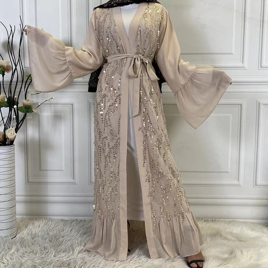 MS210#Muslim sequin chiffon dress gown