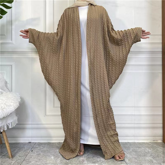 MS218#Muslim bat sleeve knitted dress