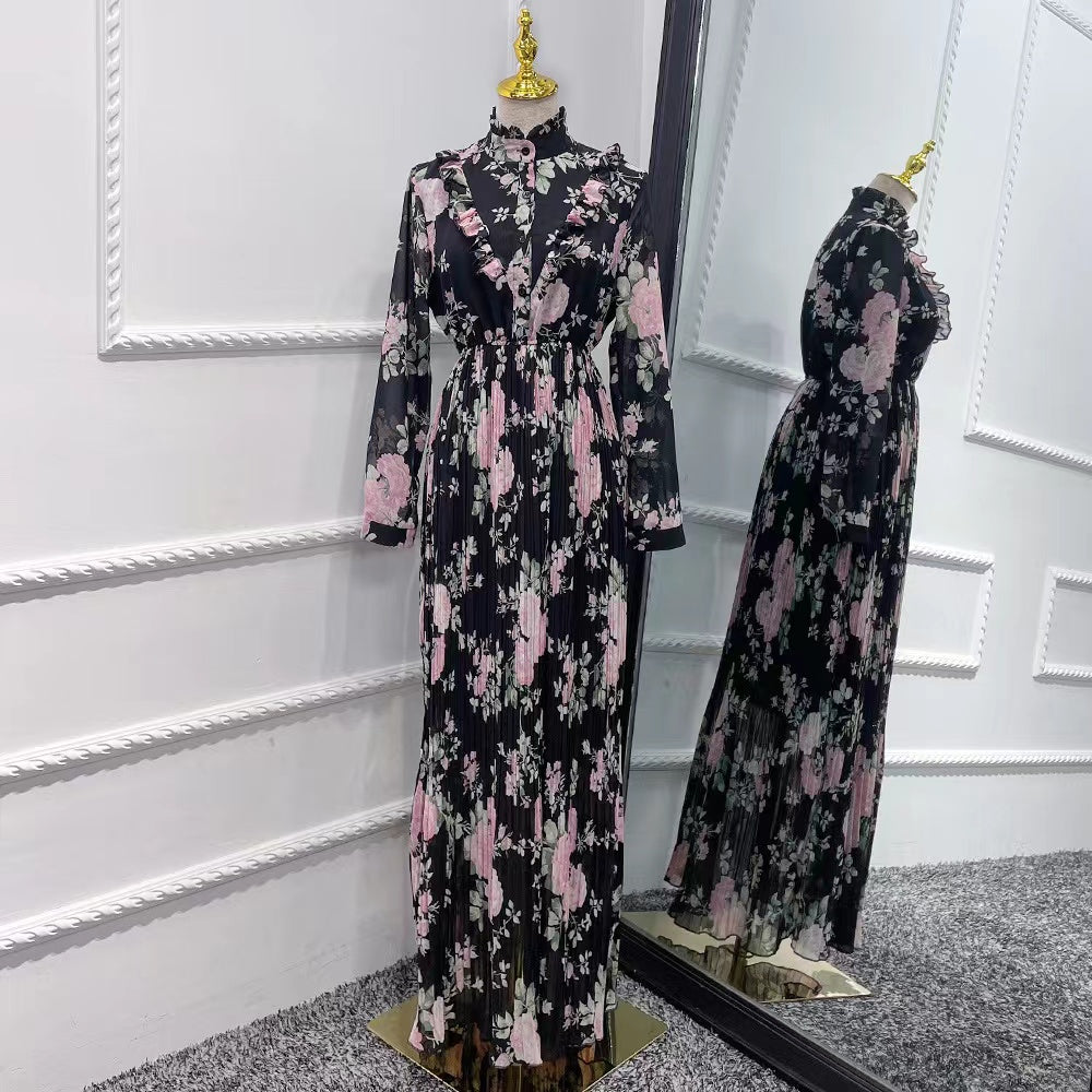 MS235#Muslim women's floral dress