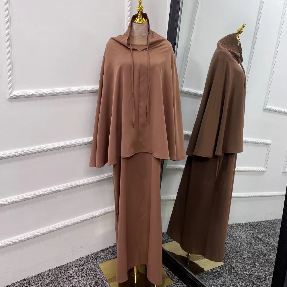 MS236#Muslim women's solid two-piece suit