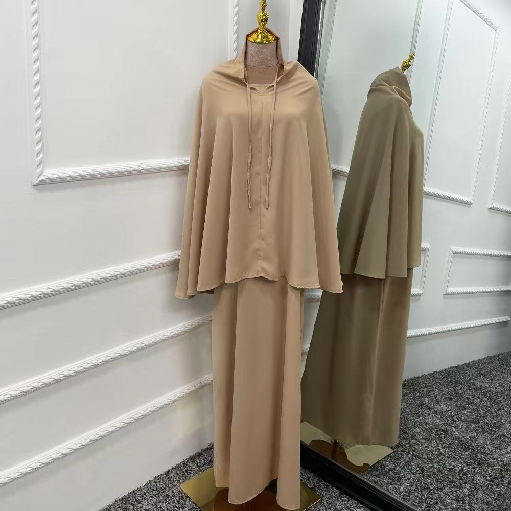 MS236#Muslim women's solid two-piece suit