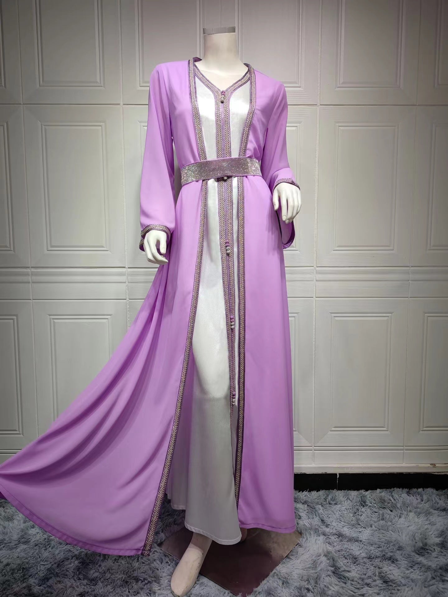 MS245#Women's Muslim national style two-piece dress