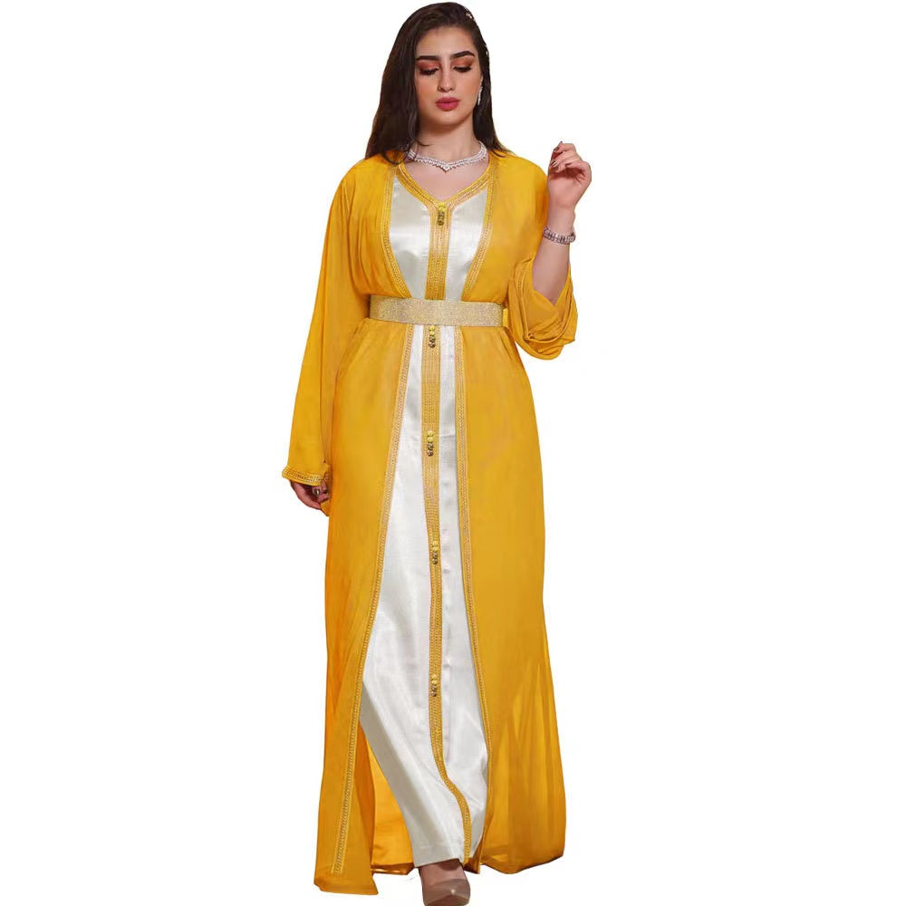 MS245#Women's Muslim national style two-piece dress