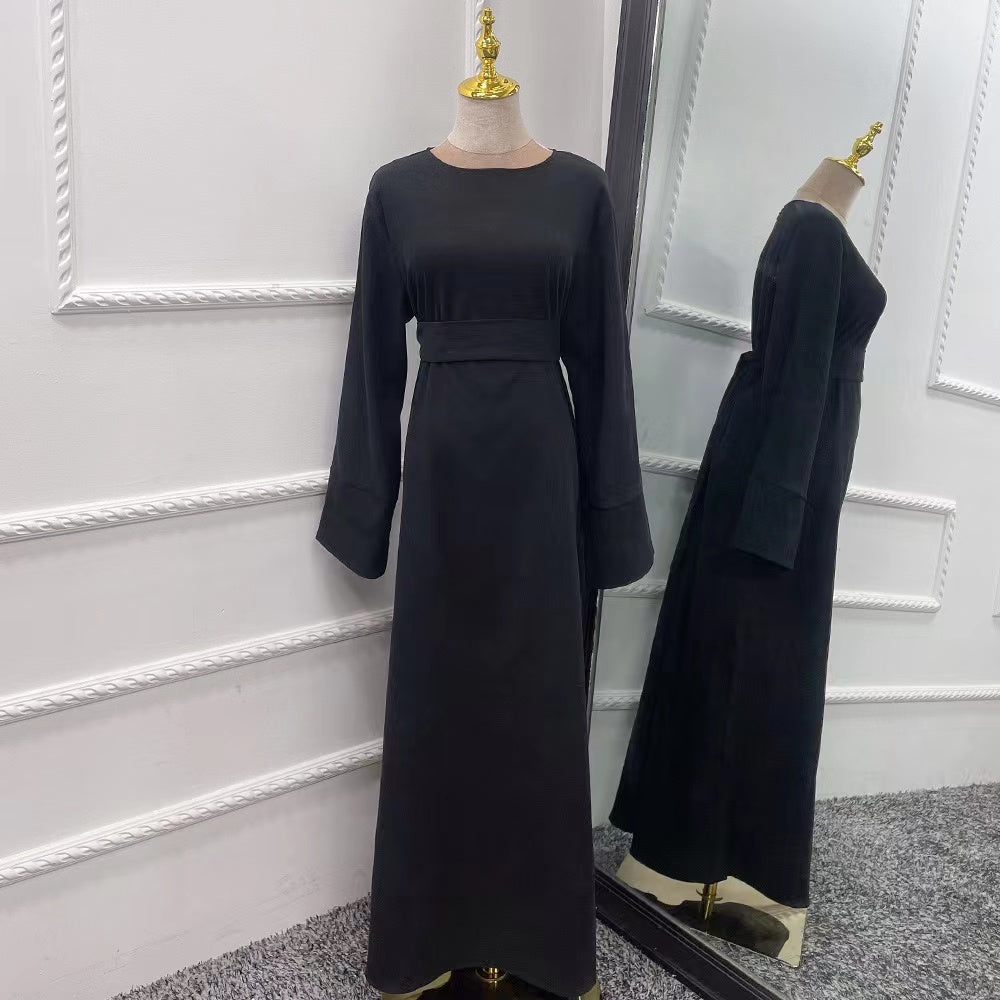 MS266#Muslim Women's Solid Dress Gown