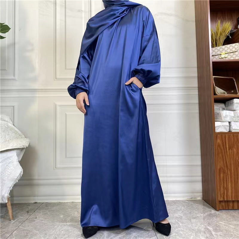 MS272#Muslim women's plain robe with scarf