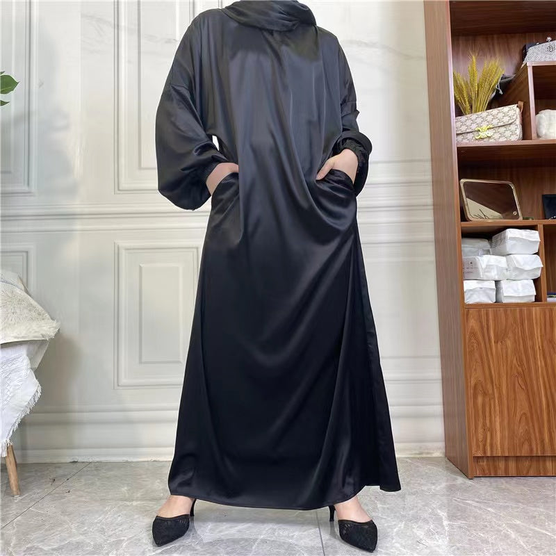 MS272#Muslim women's plain robe with scarf