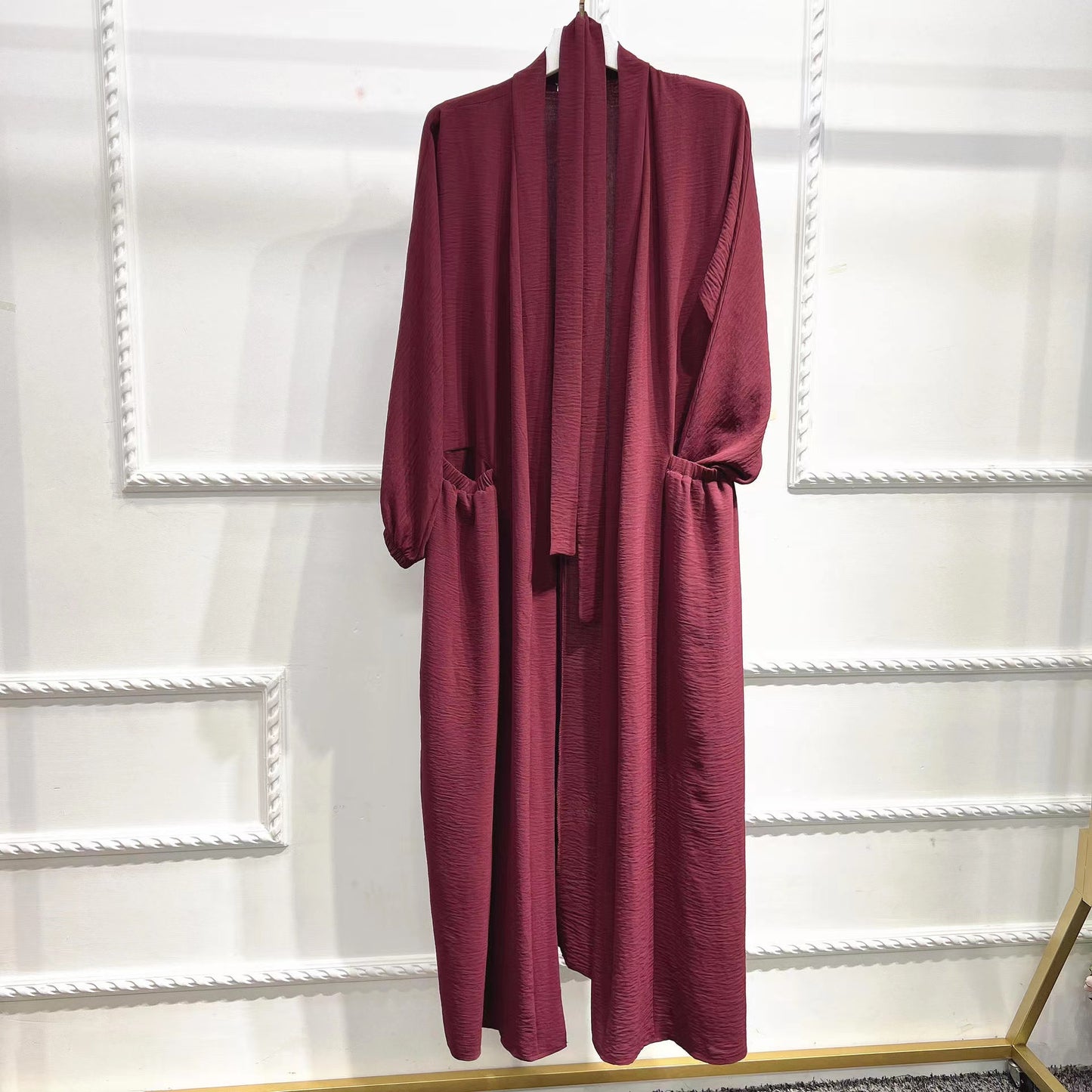 MS045#Women's solid color Robe